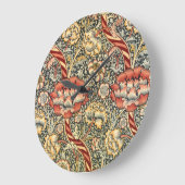 Wandle by William Morris、ヴィンテージ繊維ファインアート ラージ壁時計 (傾斜)