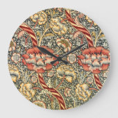 Wandle by William Morris、ヴィンテージ繊維ファインアート ラージ壁時計 (正面)