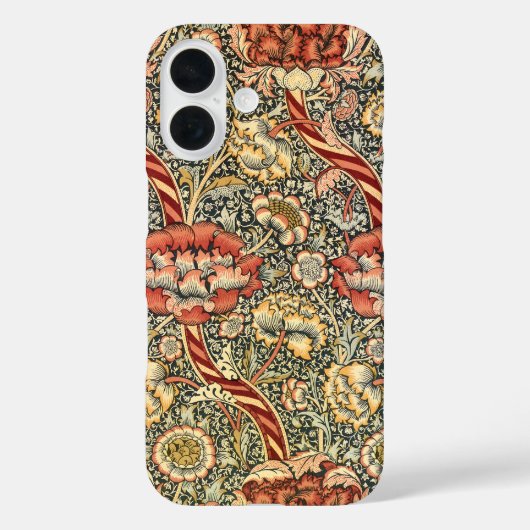 Wandle by William Morris、ヴィンテージ繊維ファインアート Case-Mate iPhoneケース (裏面)
