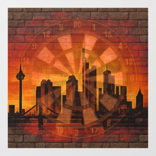 Wandmalerei Stadt Dartscheibe Dartboard Dartkunst ウィンドウサイン (シート)