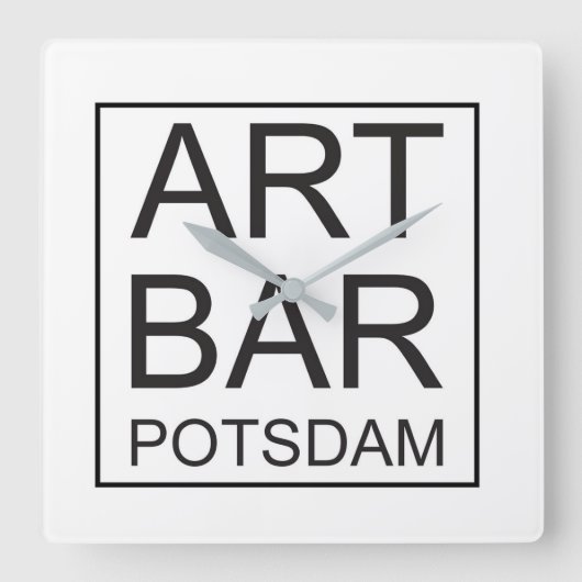 Wanduhr ARTBar by ART & Commerz Potsdam スクエア壁時計 (正面)