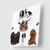 Wanduhr Cavalier-King-Charles-Spaniel スクエア壁時計 (傾斜)