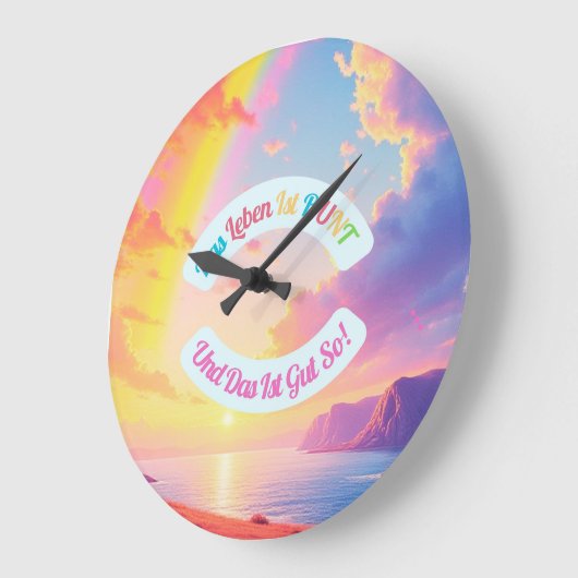 Wanduhr Das Leben ist Bunt! ラージ壁時計 (傾斜)