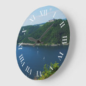 Wanduhr Edersee mit Schloß Waldeck ラージ壁時計 (傾斜)