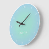 Wanduhr Farbverlauf NCS Turquoise / Light Blue ラージ壁時計 (傾斜)