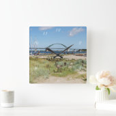 Wanduhr Fehmarnsundbrücke und Fehmarnsund スクエア壁時計 (ホーム)