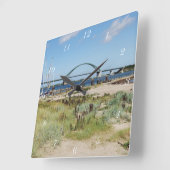 Wanduhr Fehmarnsundbrücke und Fehmarnsund スクエア壁時計 (傾斜)