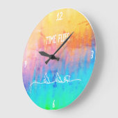 Wanduhr Rainbow Rustical (Time Flies.) ラージ壁時計 (傾斜)