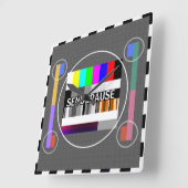 Wanduhr "Testbild" スクエア壁時計 (傾斜)