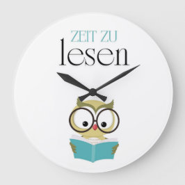 Wanduhr "Zeit zu lesen"  fürs Kinderzimmer ラージ壁時計