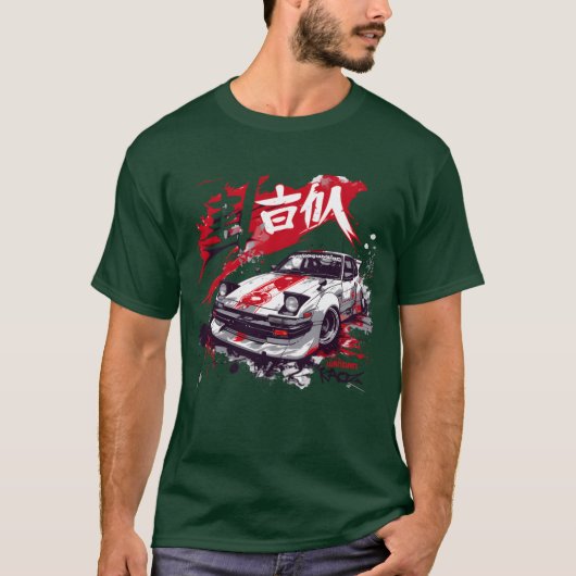 Wangan JDM Japanese Sports Caruning girl funny fri Tシャツ (正面)