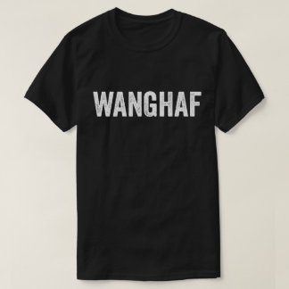 Wanghaf ダメージ加工ブロックテキスト tシャツ