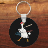Wanna Be Baller Shot Caller Funny Goose Playing キーホルダー (正面)
