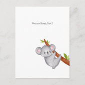 Wanna Hang Out Koala Bear Illustration ポストカード (正面)