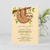 Wanna hang out? sloth kids birthday 招待状 (スタンド正面)