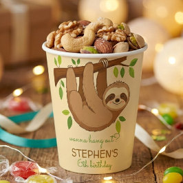 Wanna hang out? sloth kids birthday 紙コップ