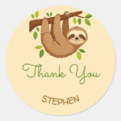 Wanna hang out? sloth kids thank you ラウンドシール (正面)