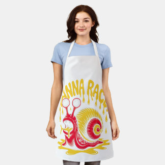 Wanna Race? Funny Melting Snail Ironic All-Over Pr エプロン
