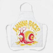 Wanna Race? Funny Melting Snail Ironic All-Over Pr エプロン (正面)