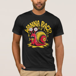 Wanna Race Funny Melting Snail Ironic Dark T-Shirt Tシャツ