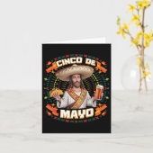 Wanna Taco Bour Jesus Cinco De Mayo 男性へ Women カード (黄色い花)
