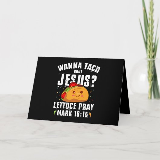 Wanna Taco Bour Jesus Cinco de Mayo Christian カード (正面)