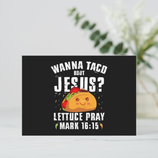 Wanna Taco Bour Jesus Cinco de Mayo Christian サンキューカード (スタンド正面)
