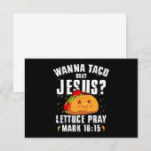 Wanna Taco Bour Jesus Cinco de Mayo Christian サンキューカード (正面/裏面)