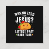 Wanna Taco Bour Jesus Cinco de Mayo Christian スクエア名刺 (正面)