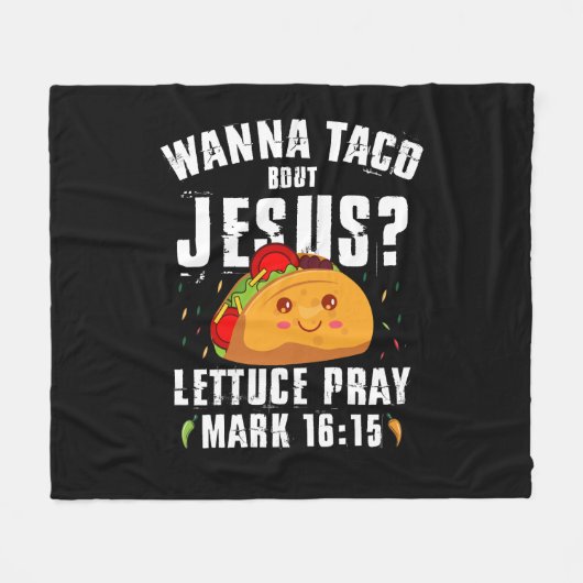 Wanna Taco Bour Jesus Cinco de Mayo Christian フリースブランケット (正面(横))