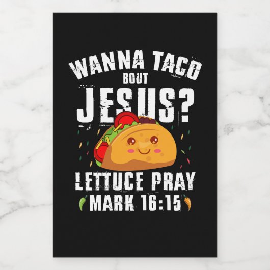 Wanna Taco Bour Jesus Cinco de Mayo Christian ワインラベル (シングルラベル)