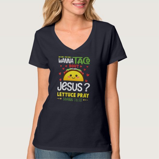 Wanna Taco Bour Jesus Cinco de Mayo Christian Men Tシャツ (正面)