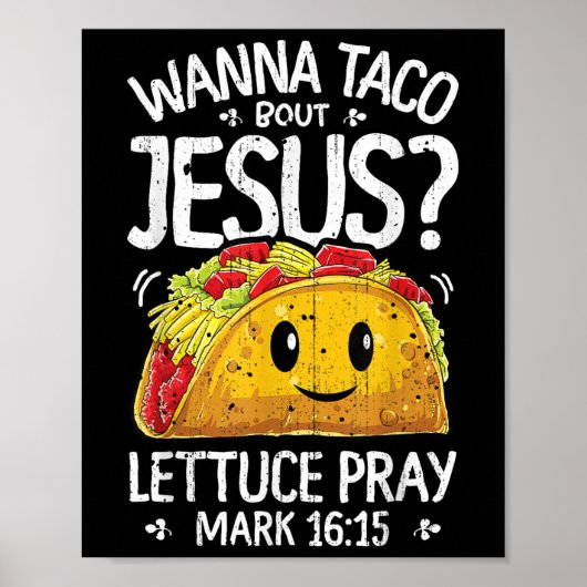 Wanna Taco Bour Jesus Cinco De Mayo Women Chri ポスター (正面)