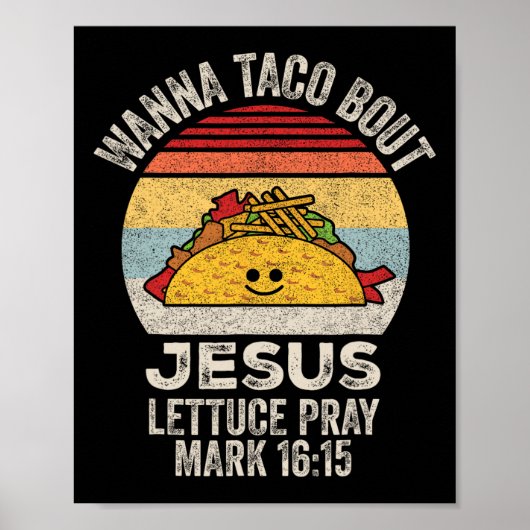 Wanna Taco Bour Jesus Cinco De Mayo Women Chri ポスター (正面)