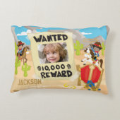 Want Cowboy with Photo and Name, Little Boy アクセントクッション (裏面)