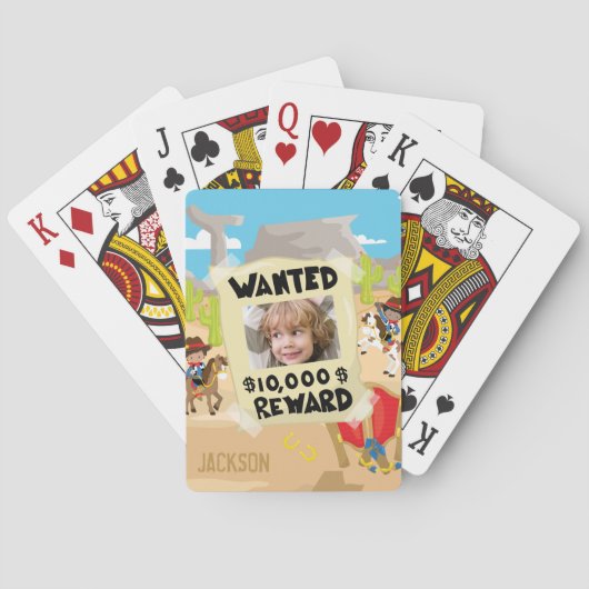 Want Cowboy with Photo and Name, Little Boy トランプ (裏面)