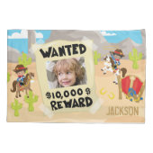 Want Cowboy with Photo and Name, Little Boy 枕カバー (裏面)