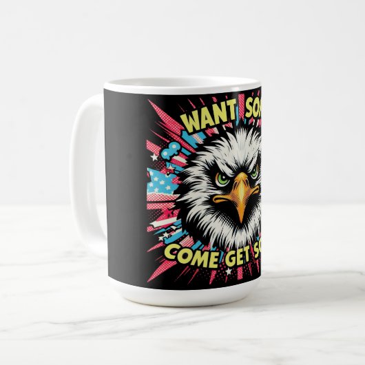 "Want Some? Eagle" Bold Coffee Mug コーヒーマグカップ (正面左)