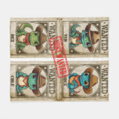 WantedかわいいIguana フリースブランケット (正面(横))