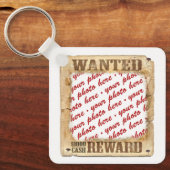 WANTEDポスター写真フレーム キーホルダー (正面)