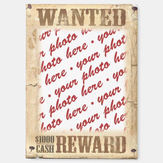 WANTEDポスター写真フレーム マグネット (正面)