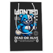 Wanted バンディットベア グラフィック ギフトバッグ - ラージ アウト (正面)