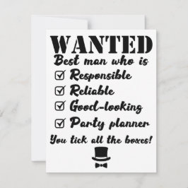 Wanted Best Man Custom Proposal 招待状