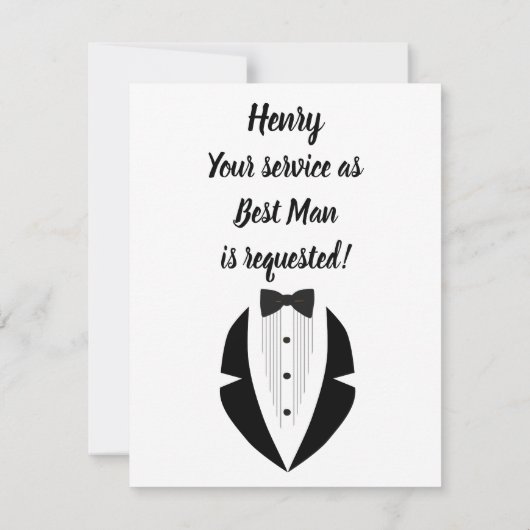Wanted Best Man Custom Proposal 招待状 (裏面)