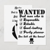 Wanted Best Man Custom Proposal 招待状 (正面/裏面)