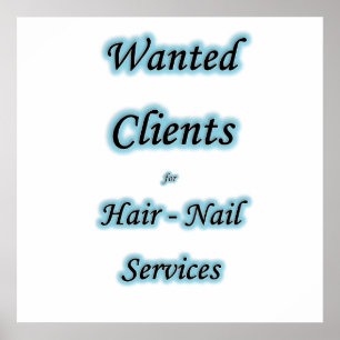 Wanted Clientsの髪と爪、 ネイルのポスターマット ポスター