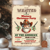 Wanted Cowboy Western Christmas Party 招待状