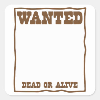 WANTED deadまたはAliveポスター スクエアシール