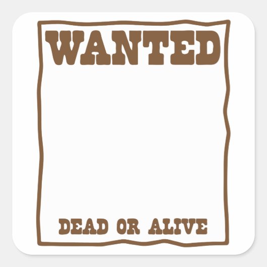 WANTED deadまたはAliveポスター スクエアシール (正面)