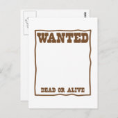 WANTED deadまたはAliveポスター ポストカード (正面/裏面)